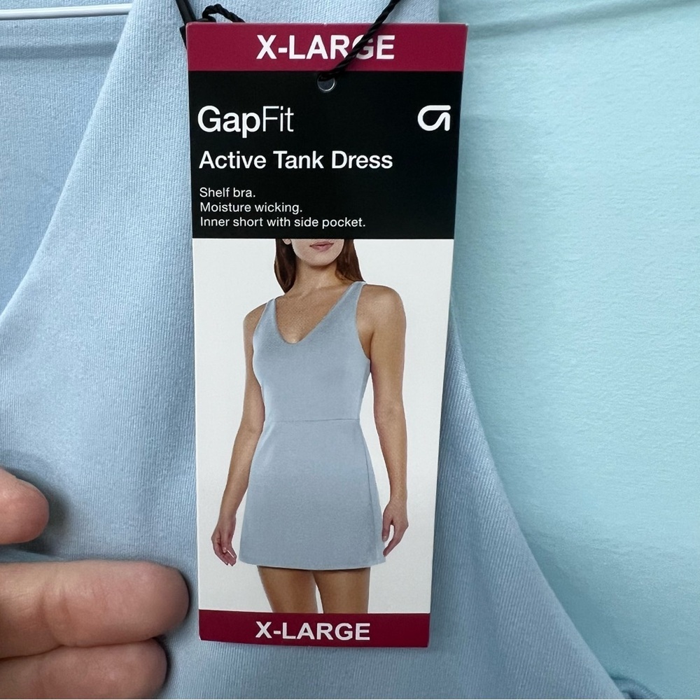 NWT V-Neck Blue Athletic Dress/Skort Shelf Bra Has Pockets Size XL - Picture 5 of 9